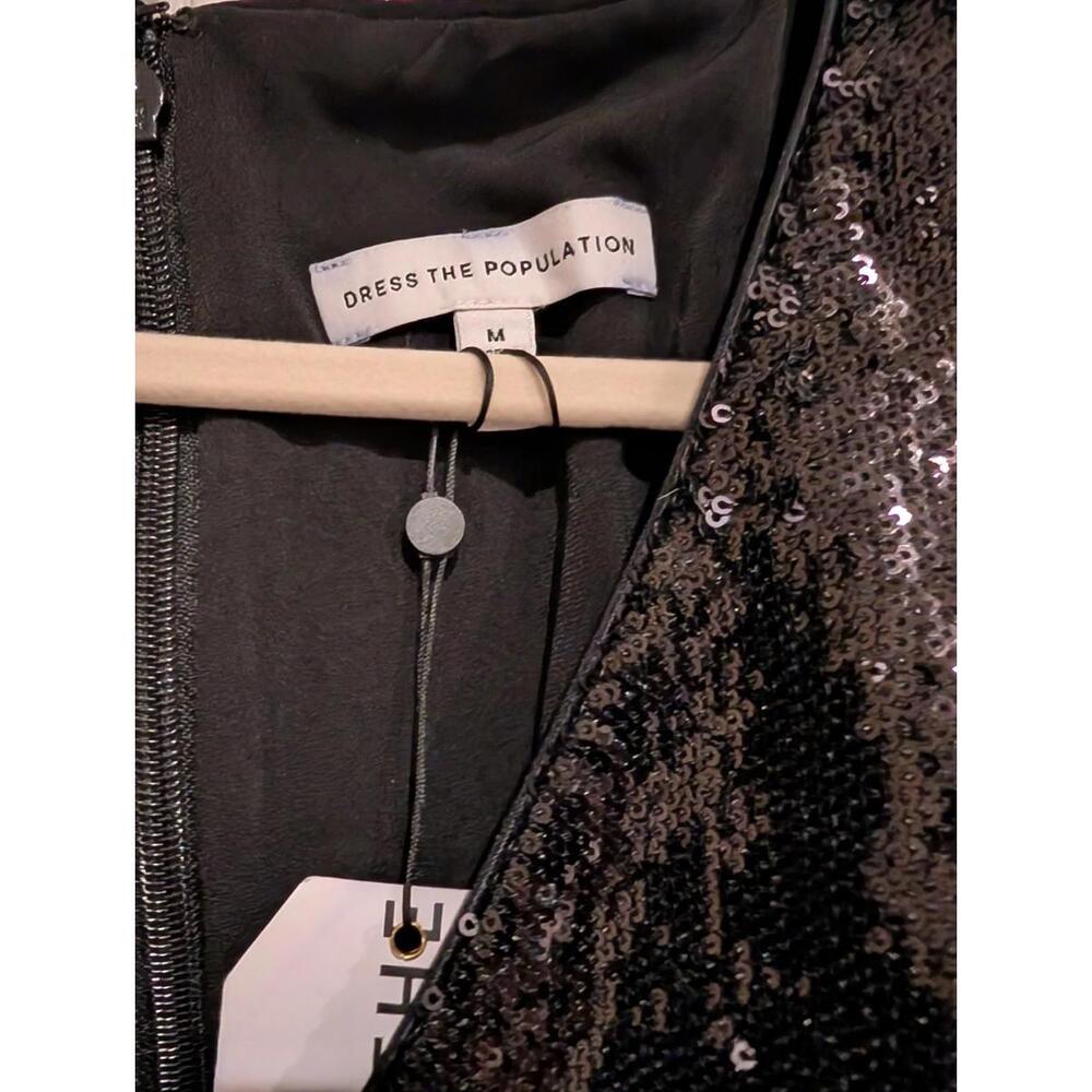 NWT Dress The Population Jaleah Black Sequin Cap Sleeve Sheath Dress - Picture 4 of 6